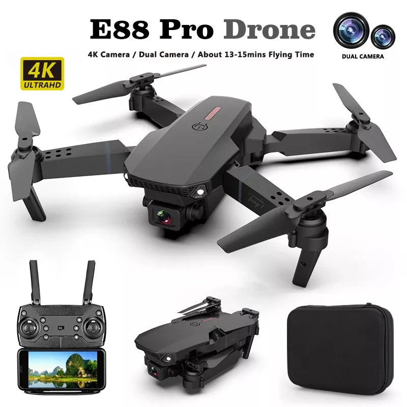 ZHENDUO E88 Pro Drone 4k Profesional HD 4k Rc Avião Dupla Câmera Grande Angular Cabeça Remoto Quadcopter Avião Brinquedo Helicóptero