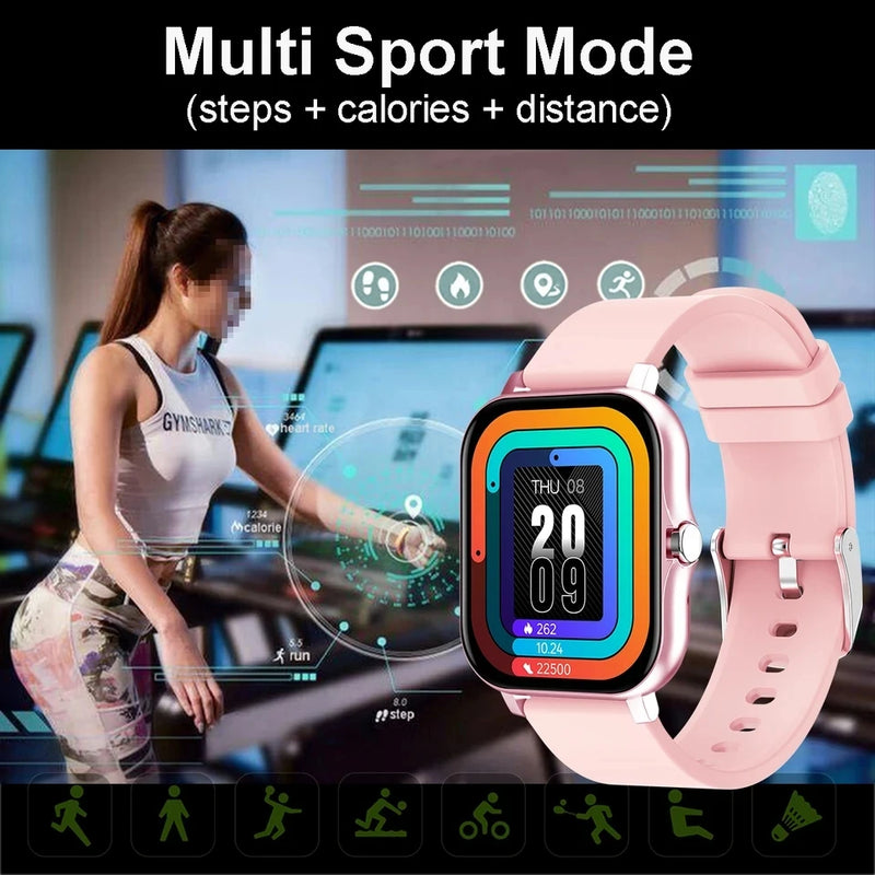 Para huawei xiaomi quadrado smartwatch feminino masculino smartwatch tela cheia dial chamada música smartwatch rastreador de fitness esporte smartwatch