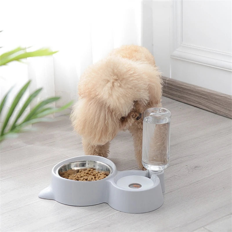 Dispensador de água 2 em 1 para gatos, dispensador automático de água para animais de estimação, cão, gato, recipiente de comida com bebedouro, alimentador de água para animais de estimação