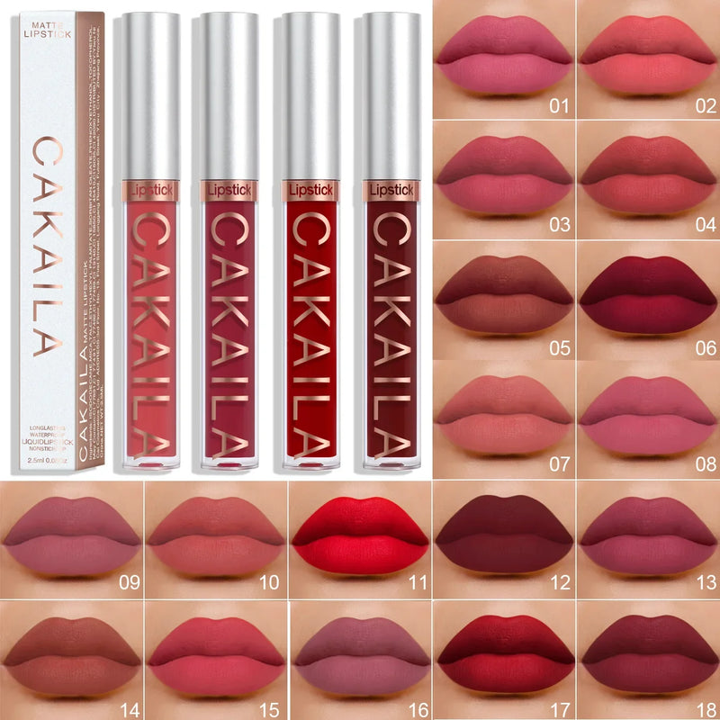 Sexy de longa duração veludo fosco brilho labial batom líquido maquiagem labial feminino beleza vermelho antiaderente copo à prova dwaterproof água brilho labial