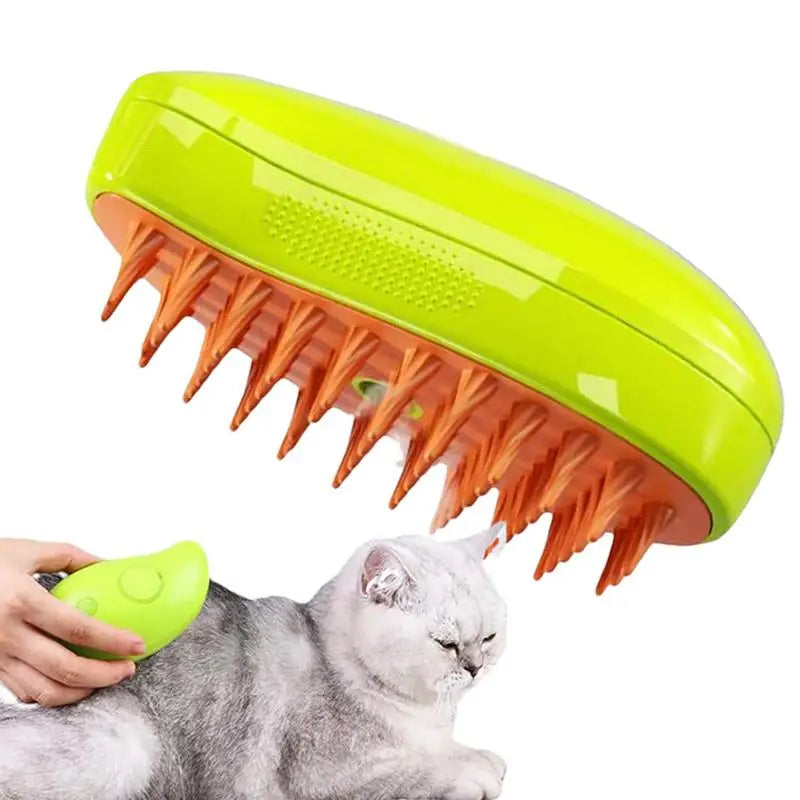 Escova A Vapor 3 Em 1 Autolimpante Para Massagem De Cães E Gatos Removedor de Pêlos Penteador Animais De Estimação