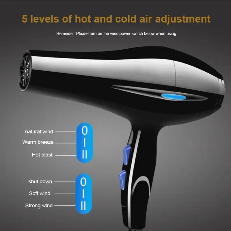 Secador de cabelo com temperatura constante  leve e portátil essencial para casa e viagens