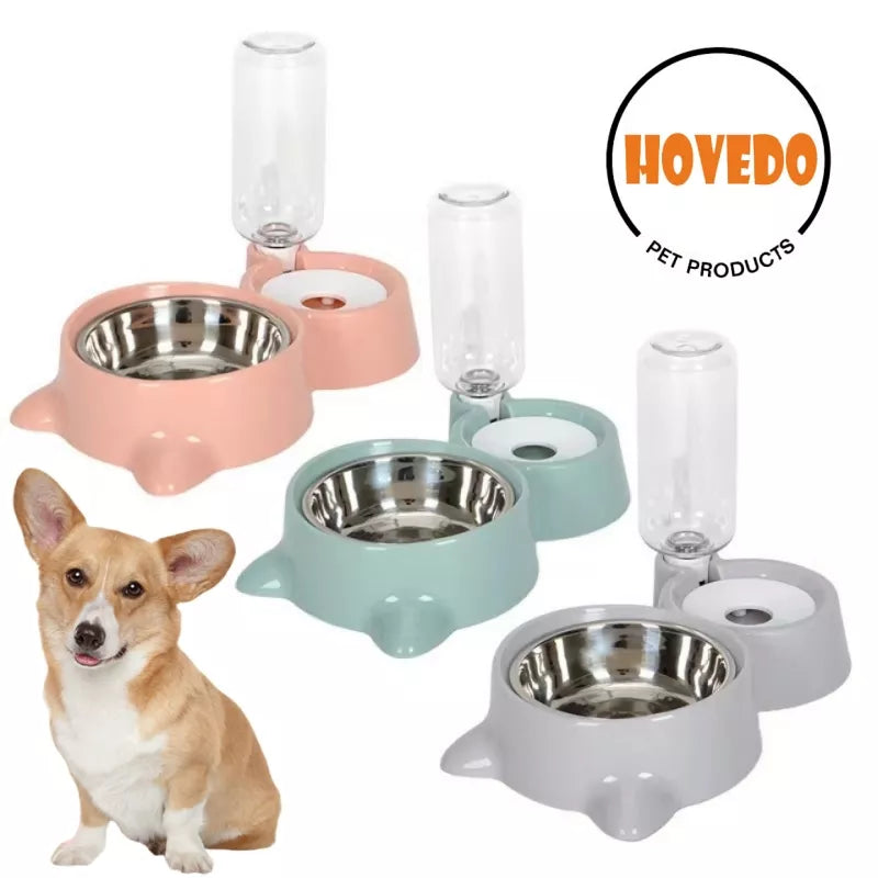 Dispensador de água 2 em 1 para gatos, dispensador automático de água para animais de estimação, cão, gato, recipiente de comida com bebedouro, alimentador de água para animais de estimação