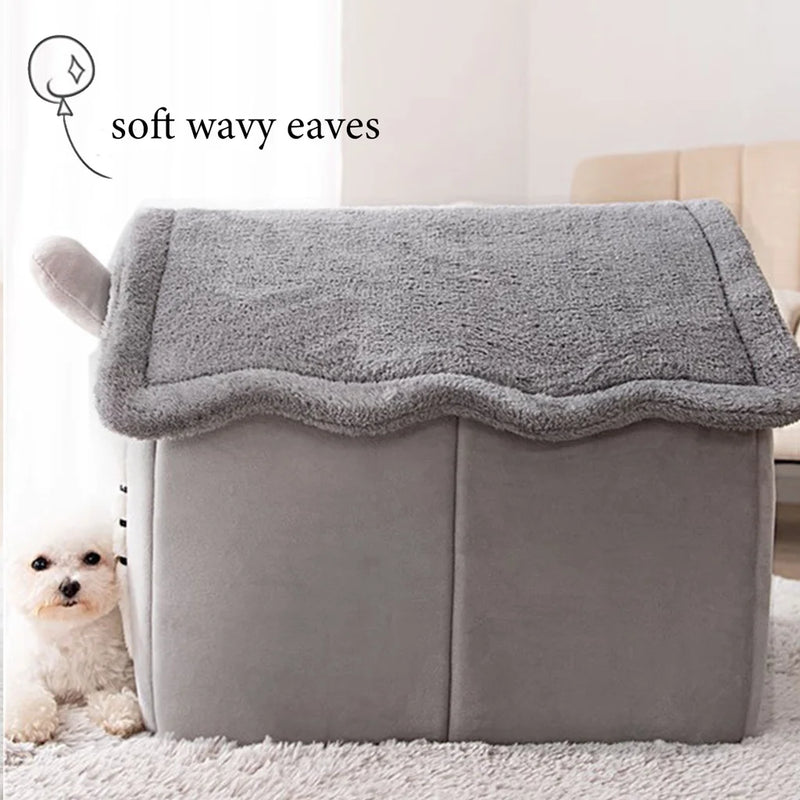 Cama dobrável para gato/cachorro, cama para dormir de animais de estimação, removível e lavável, canil para casa de cachorro, ninho interno para gatos