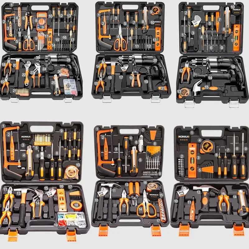 Kit de ferramentas completo para mecânico profissional, kit de ferramentas para reparo de carro, eletricista, marcenaria, prático, ferramentas de manutenção doméstica, produto