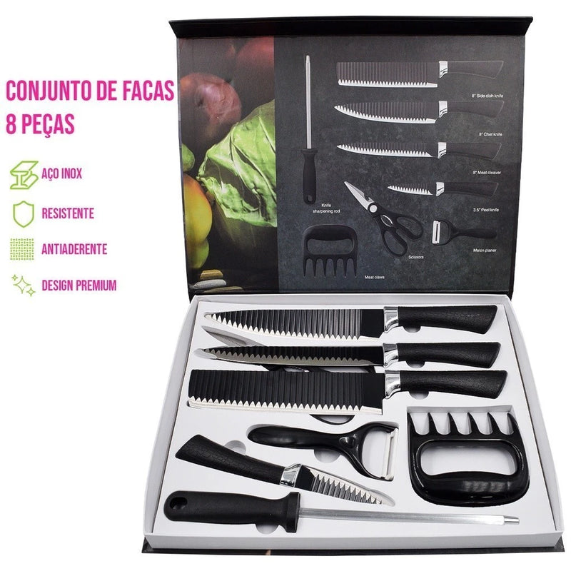 Kit Churrasco 8/6 peças Inox